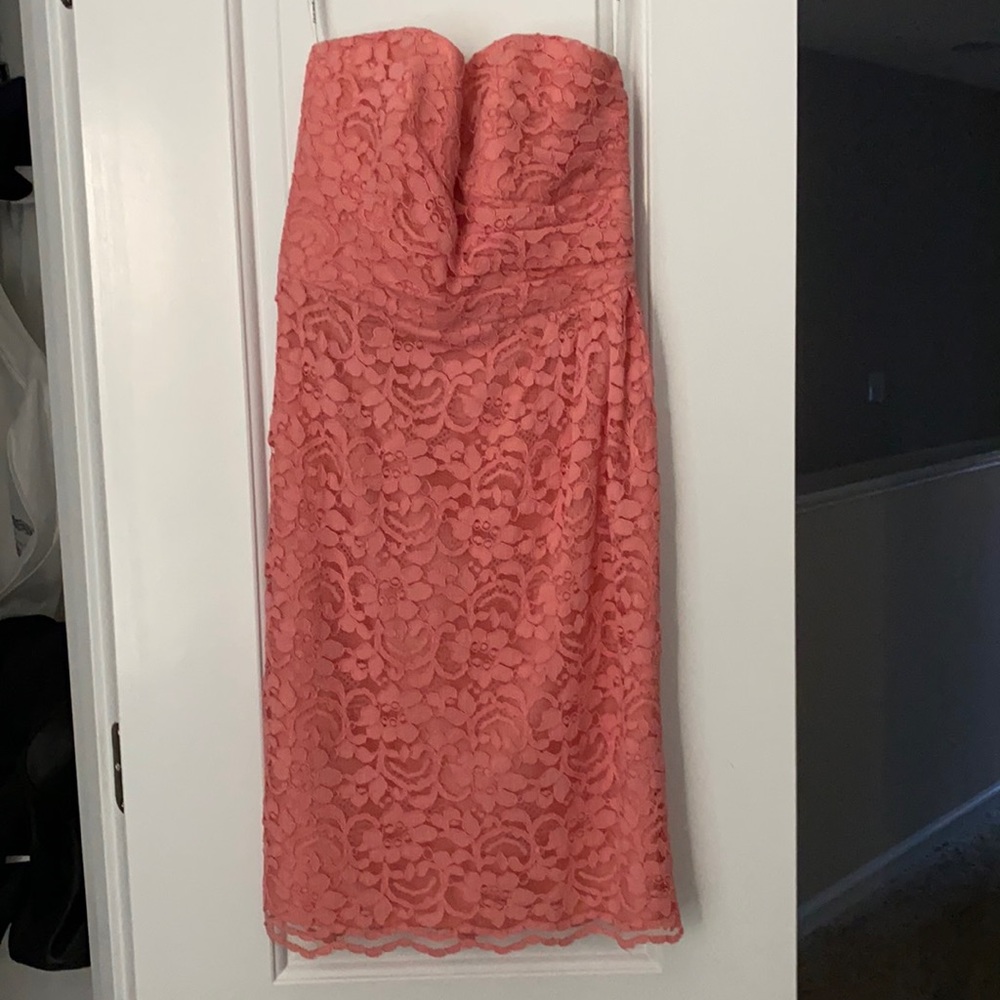 All lace sweetheart dress.